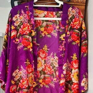 Purple bridesmaid kimono
